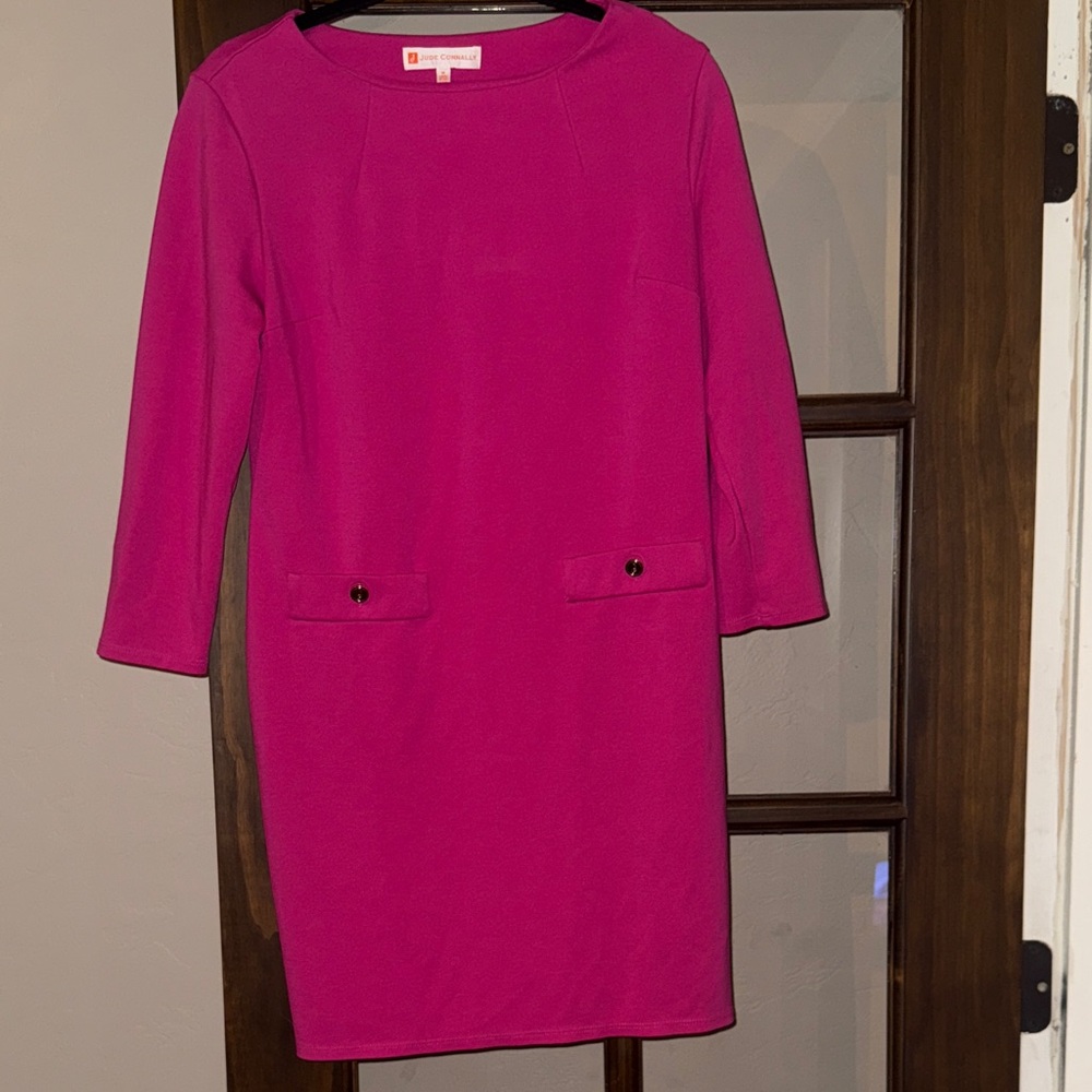 Jude Connally Vibrant Pink Shift Dress